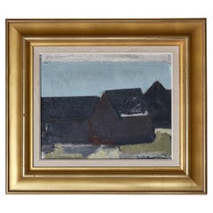 Oil Painting by Danish Artist Jack Kampmann, "Faroe Islands Scene", 1960s