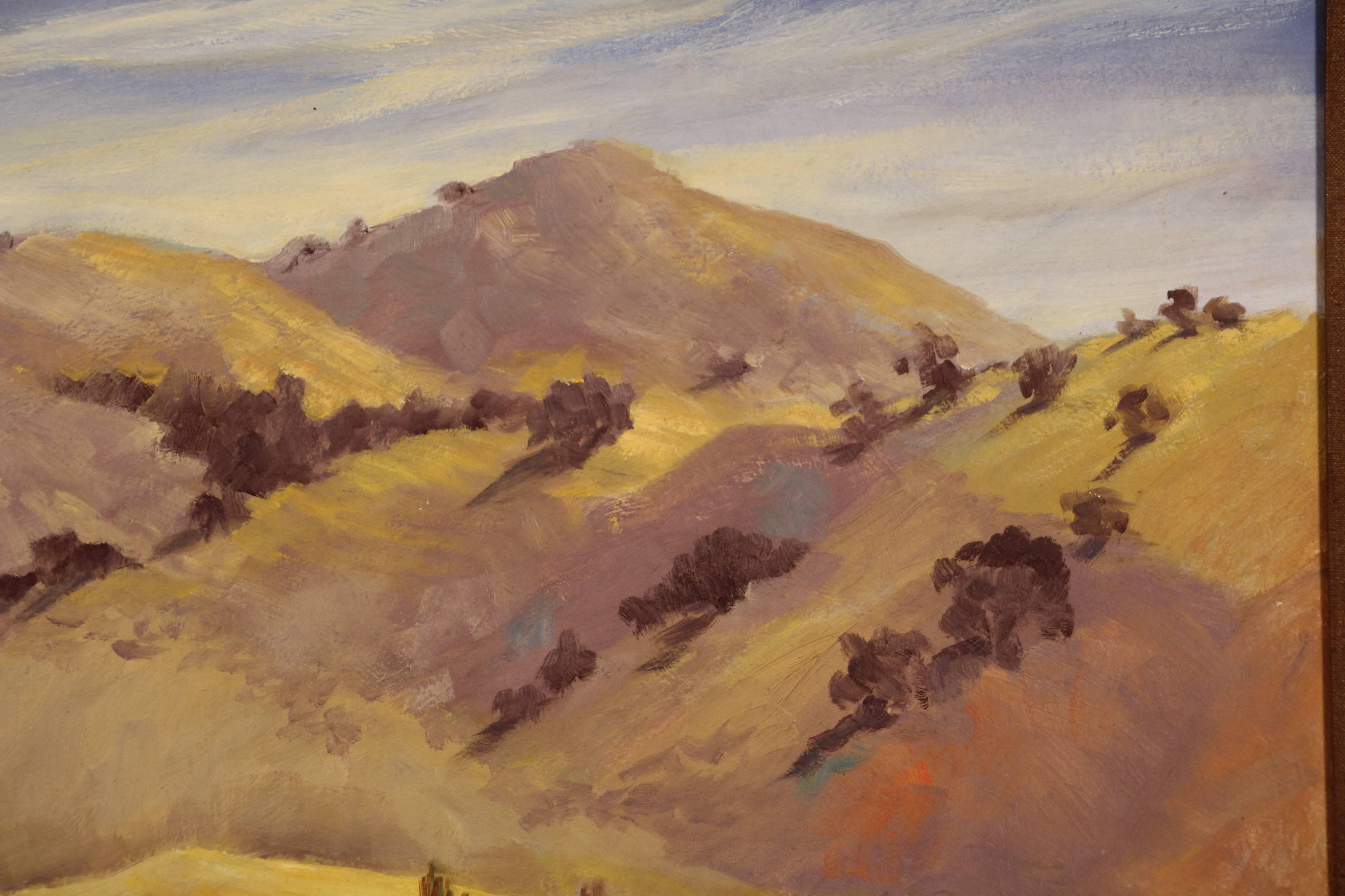 American Oil Painting by Dorothy Glasgow of California Hills