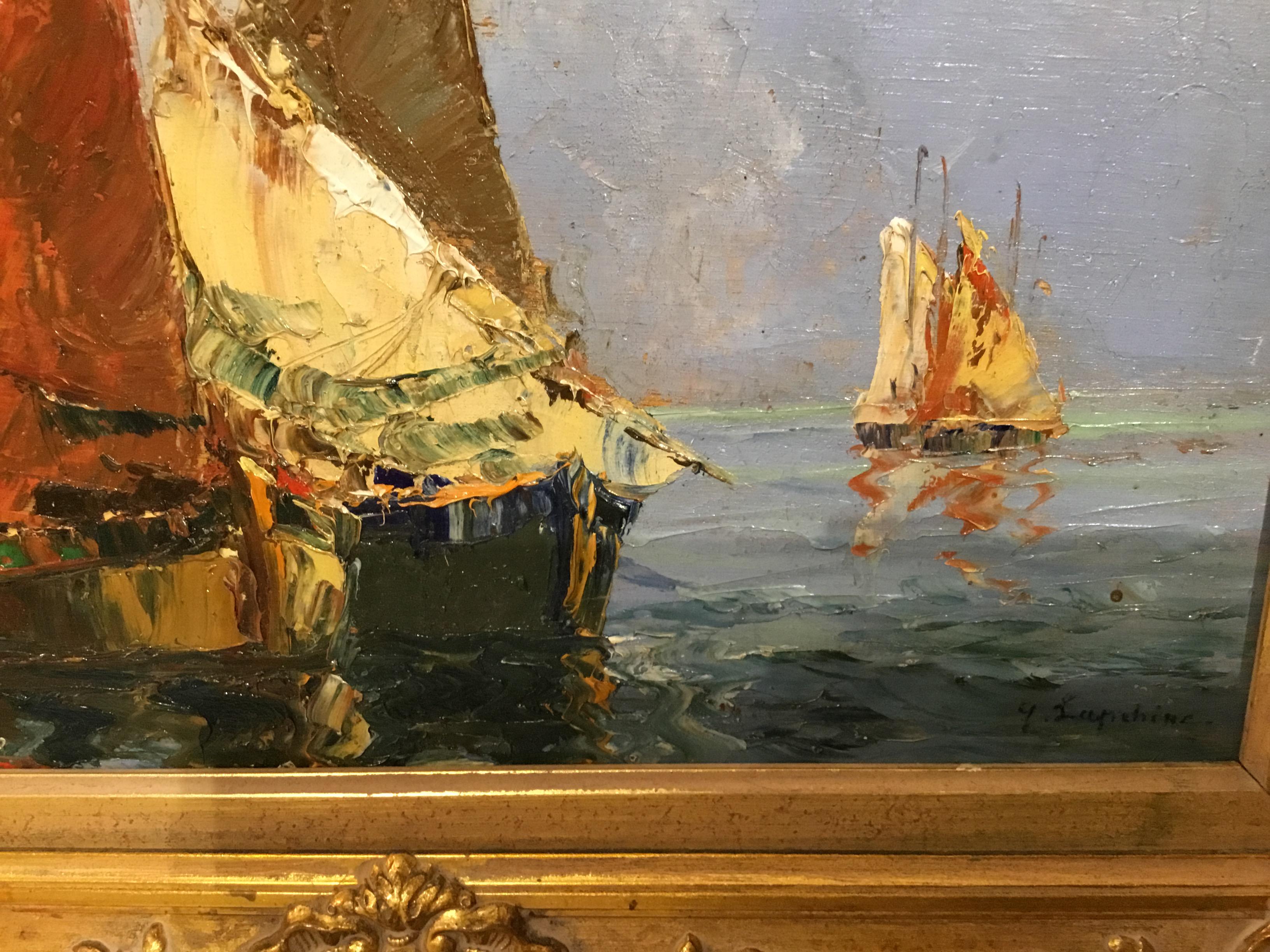 Oil Painting by Georgii Aleksandrovich Lapshin '1885-1951' Mediterranean Sea 1