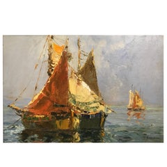 Oil Painting by Georgii Aleksandrovich Lapshin '1885-1951' Mediterranean Sea