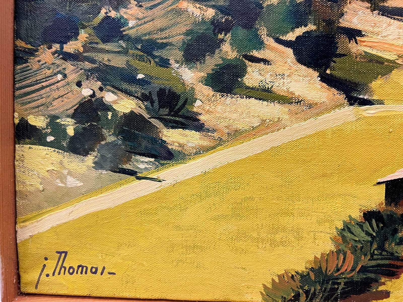Oiled Oil-Painting by Jean Thomas (1923- 2019): 'An Isolated Farm; Verdon Canyon' For Sale