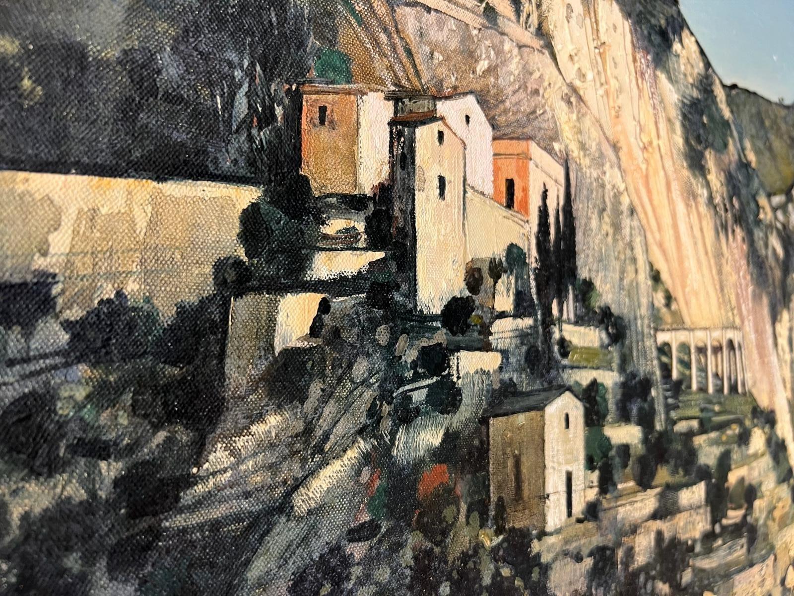 Moderne Peinture à l'huile de Jean Thomas (1923- 2019) : « Le viaduc de Caramel » en vente