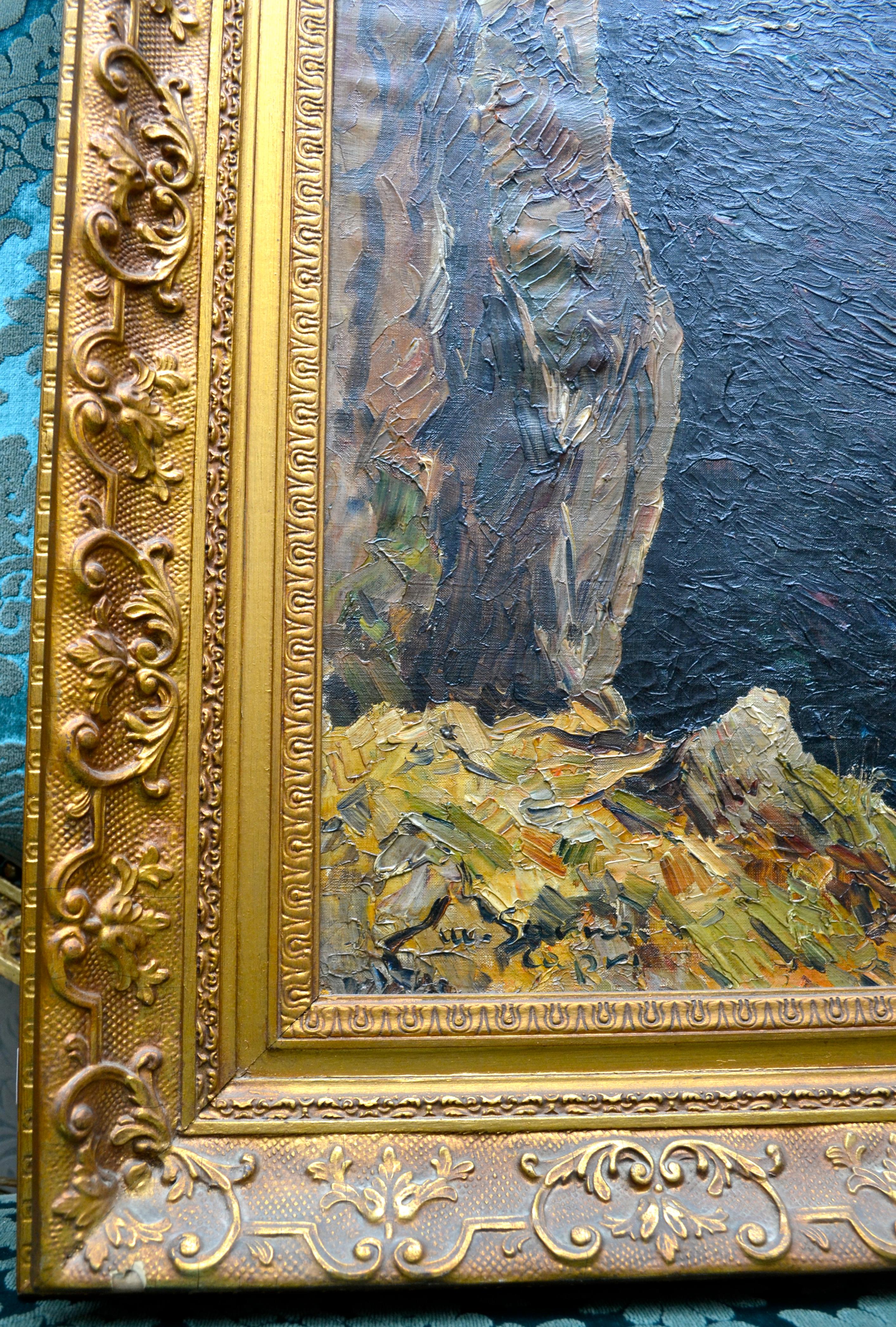 International Style Pittura ad olio della costa di Capri di Matteo Sarno in vendita