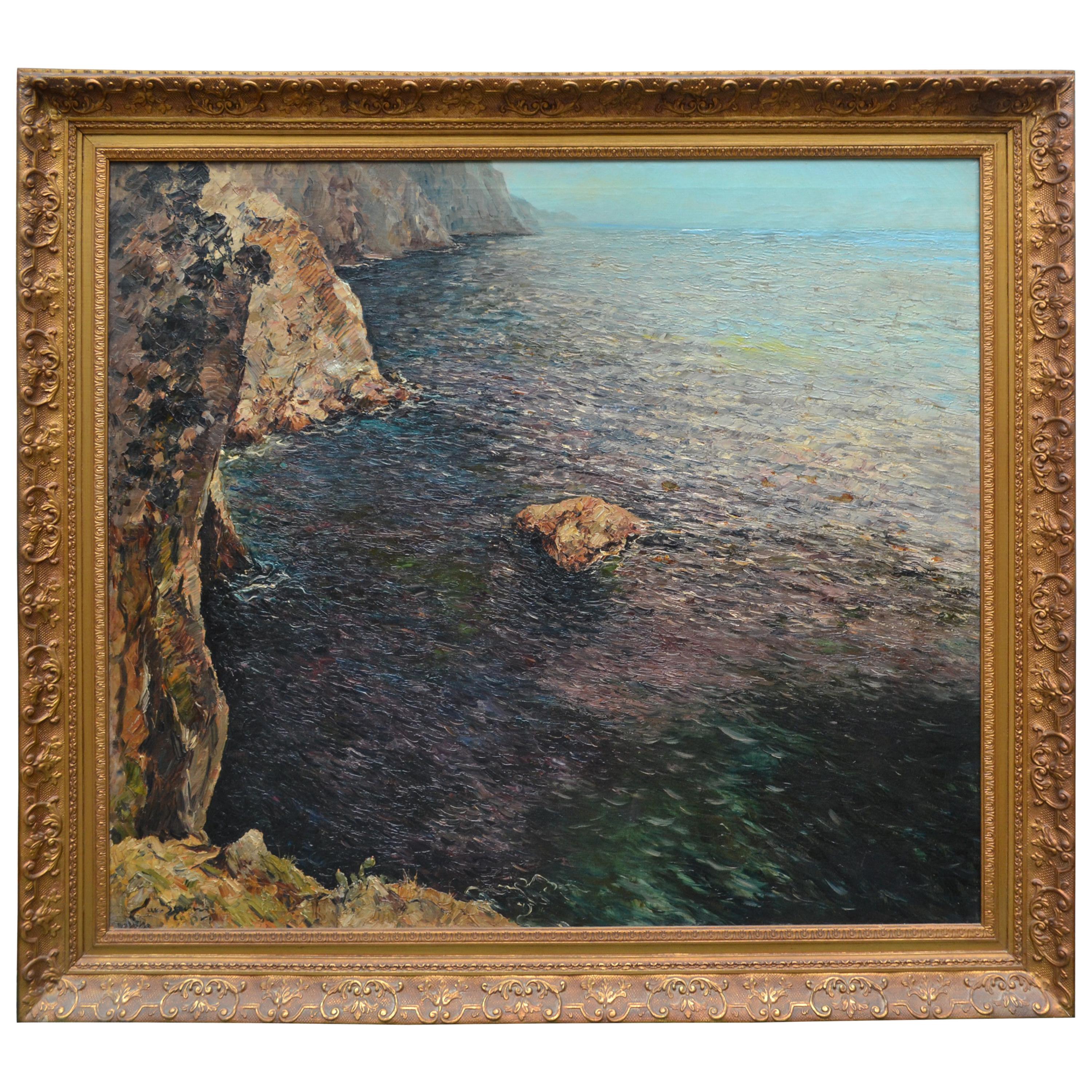 Oil Painting of the Capri Coastline by Matteo Sarno