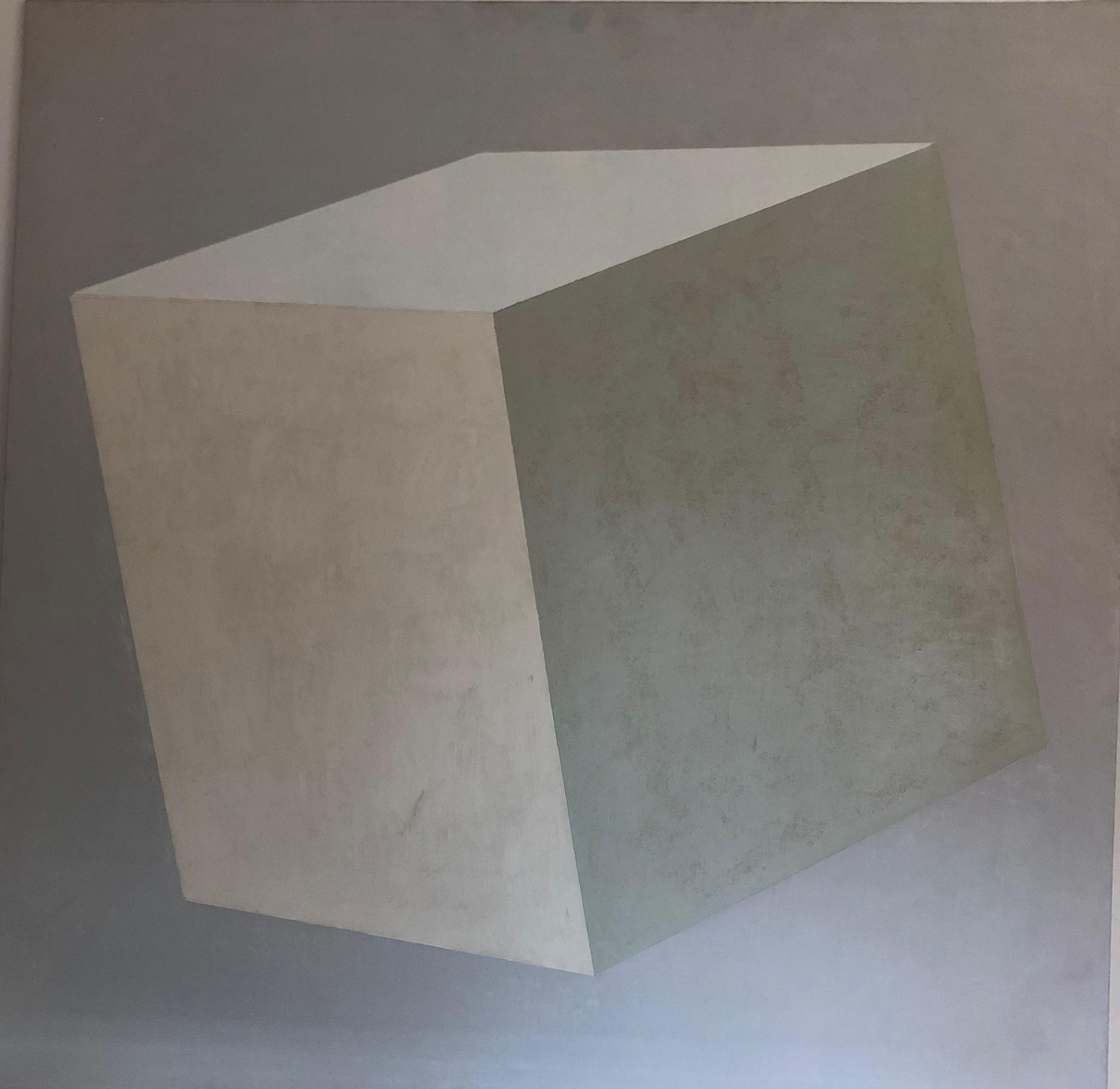 Oil on canvas, the cube.
