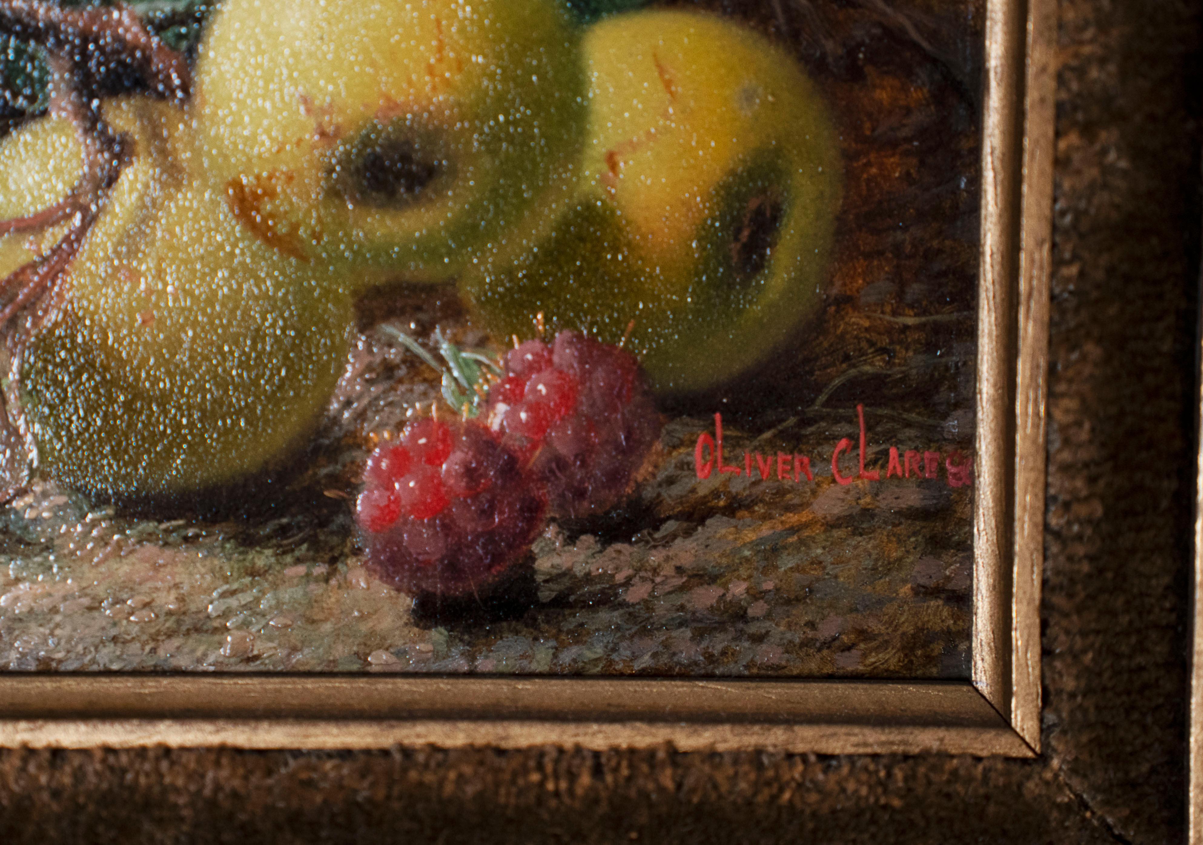 Pintura al óleo de Oliver Clare (1852-1927) Naturaleza muerta de fruta Otro en venta