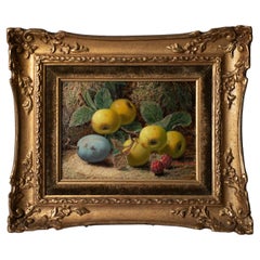 Pintura al óleo de Oliver Clare (1852-1927) Naturaleza muerta de fruta