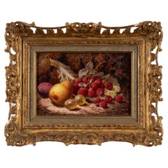Pittura a olio di Oliver Clare Natura morta, XIX secolo, con cornice