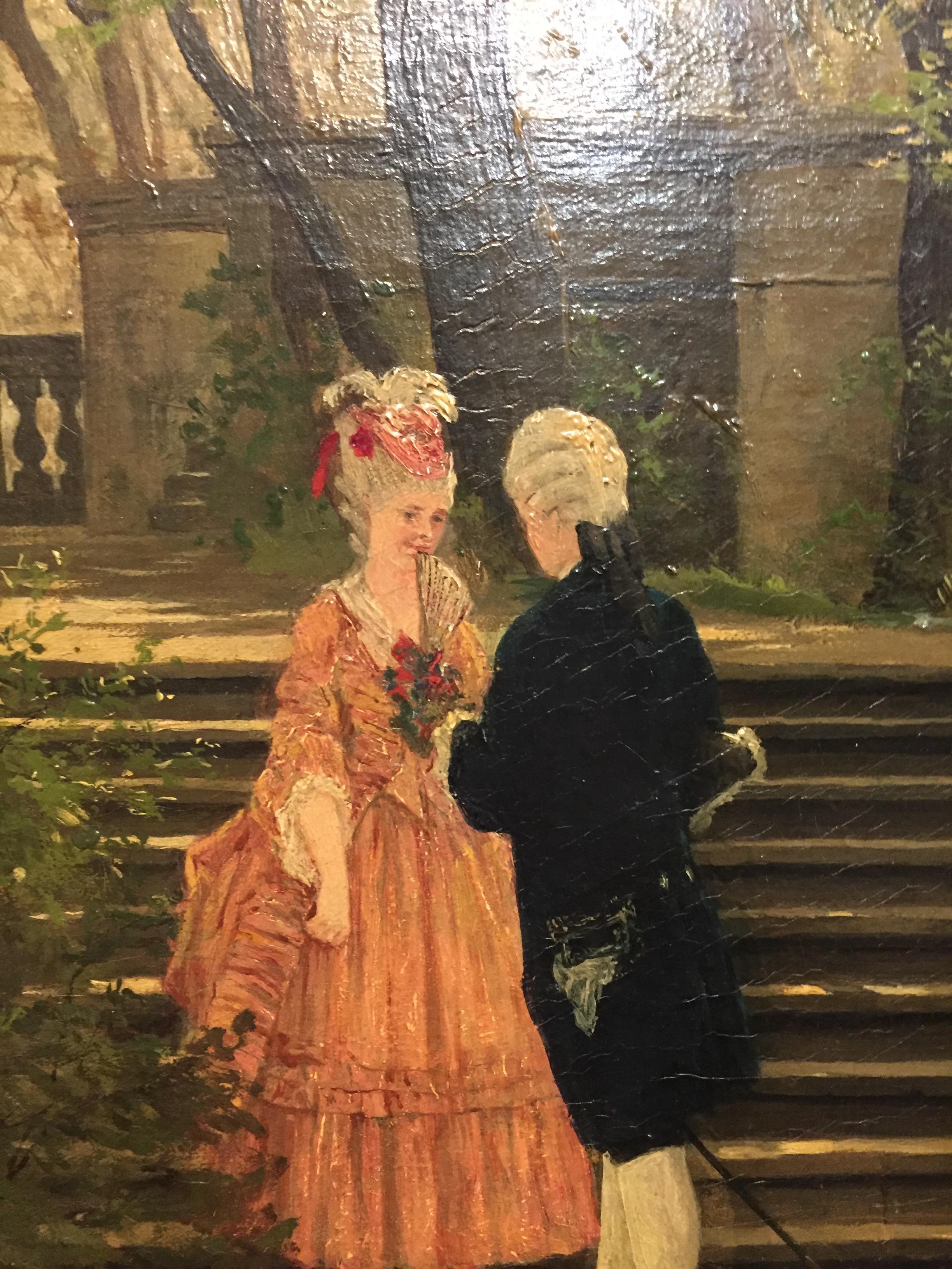 Oil Painting by P. F. Flickel in the Castle Garden 2