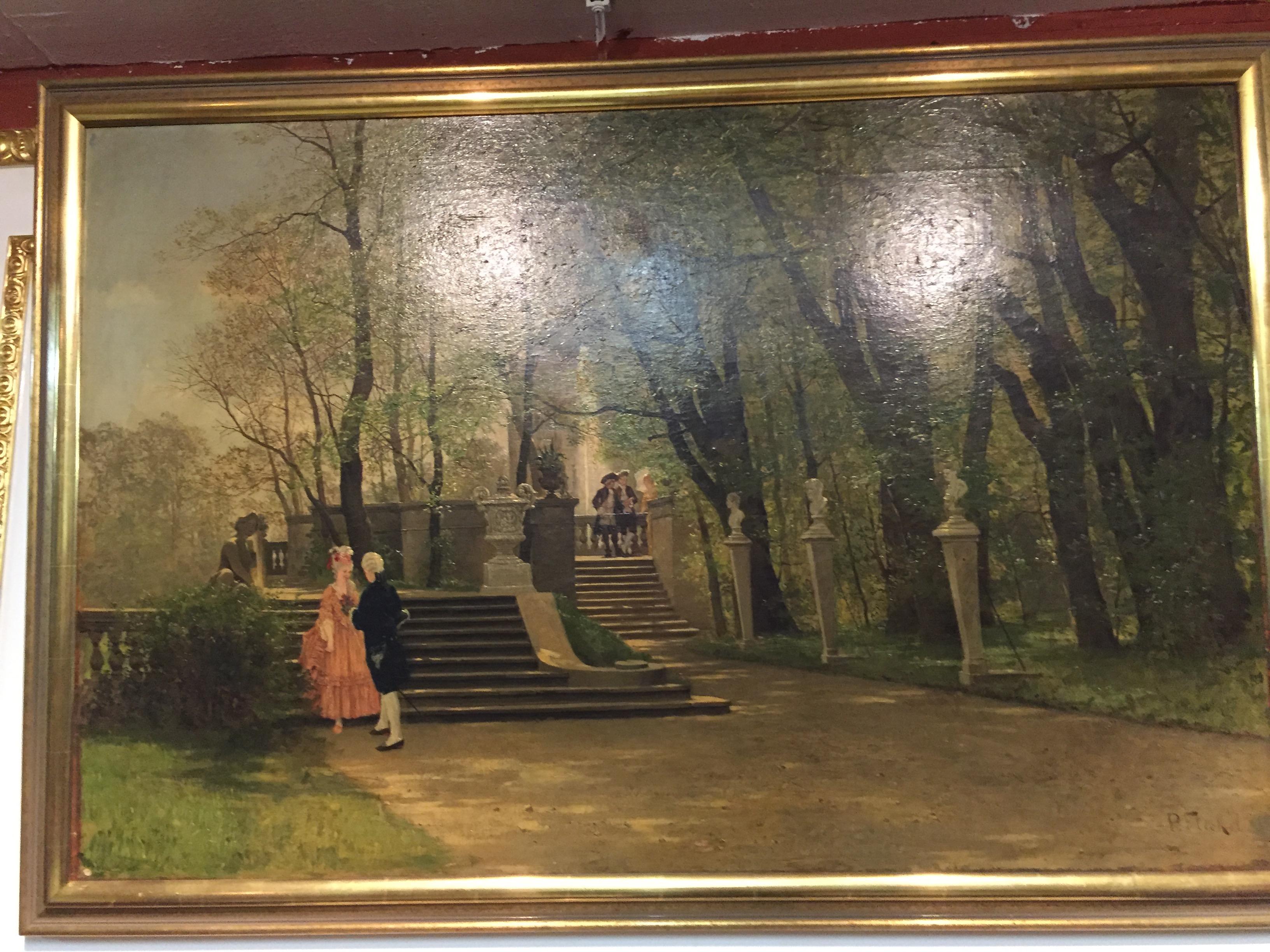 Oil Painting by P. F. Flickel in the Castle Garden 9