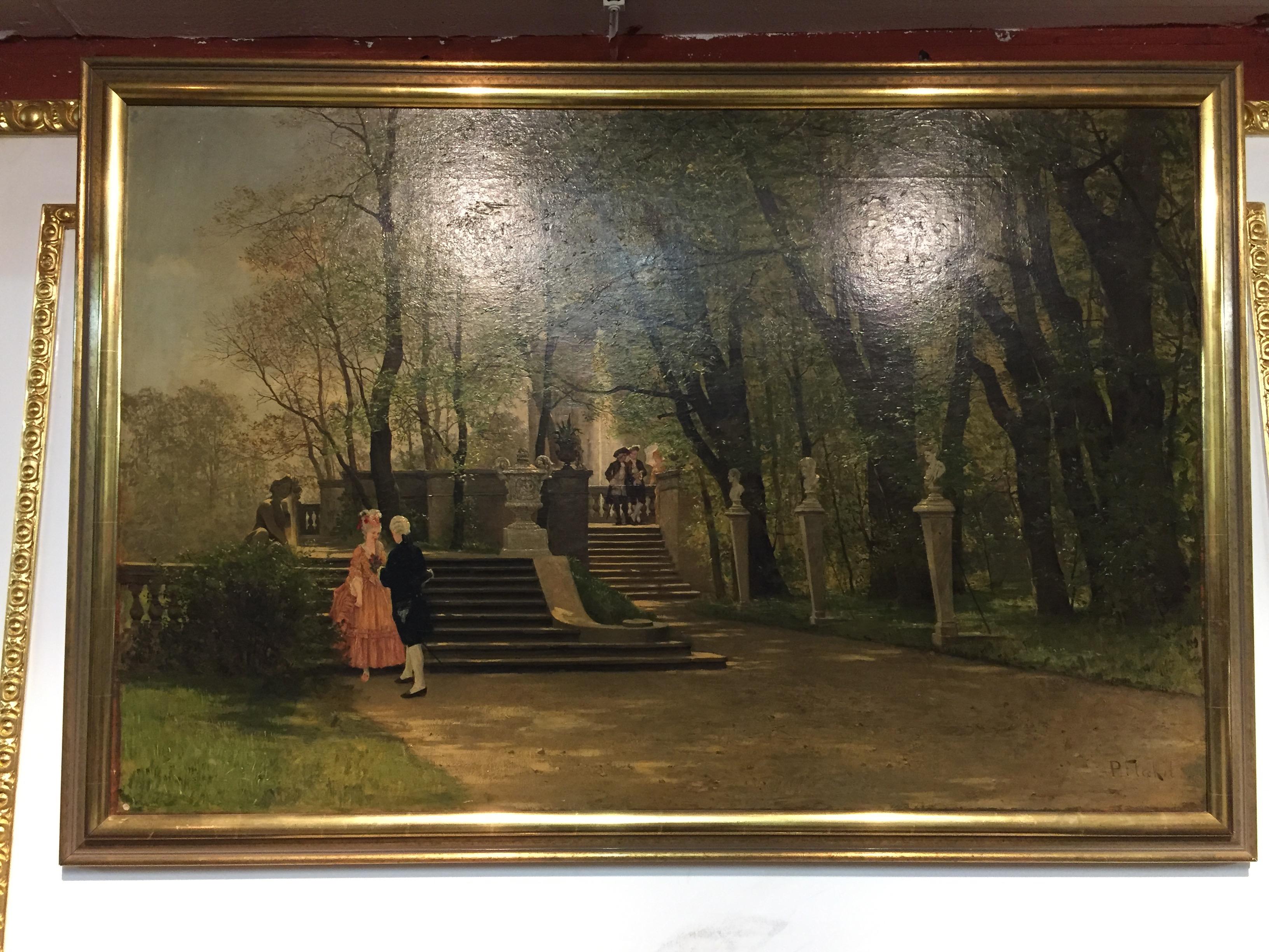 Oil Painting by P. F. Flickel in the Castle Garden 1