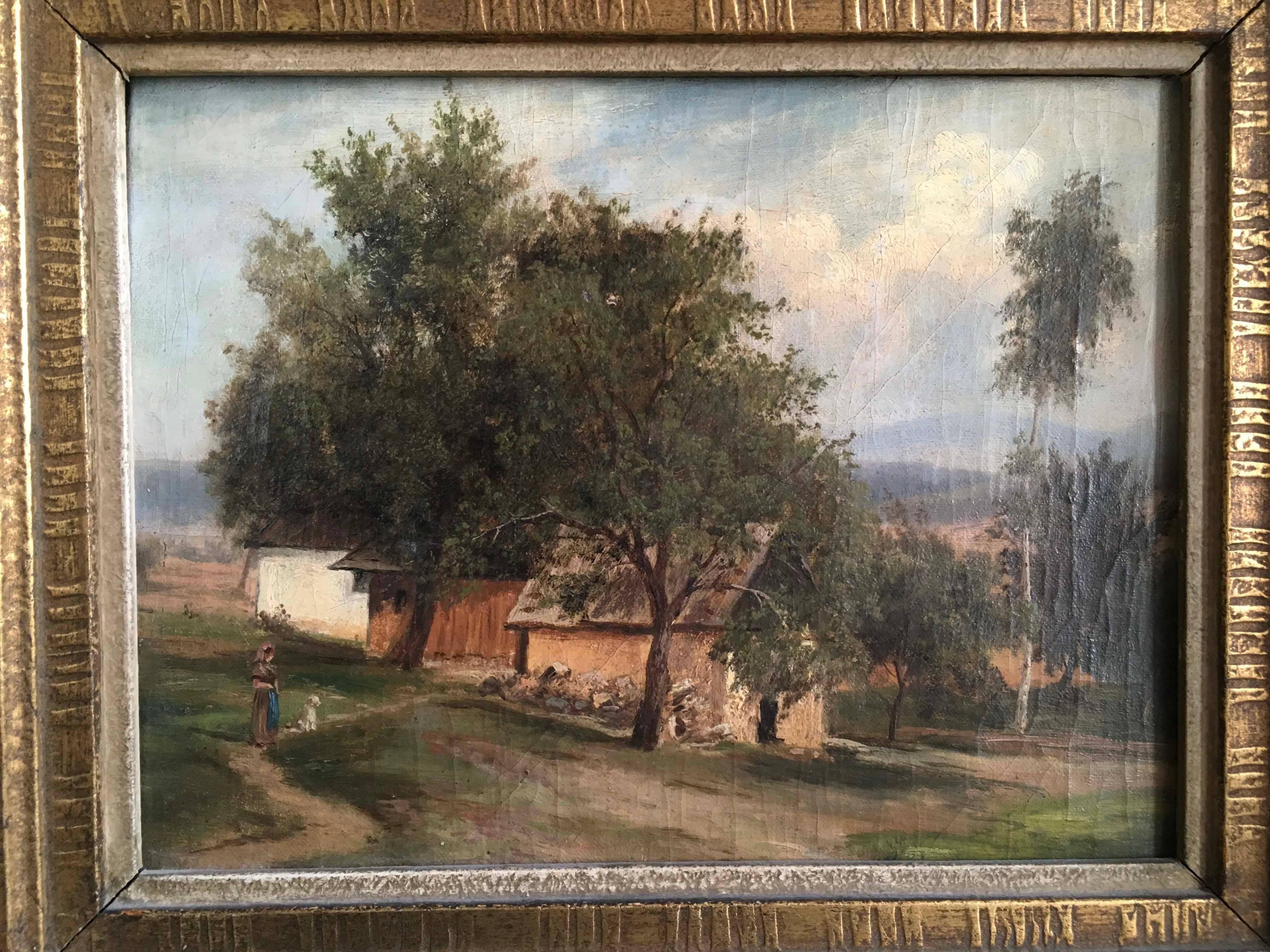 Huile sur toile, Autriche seconde moitié du 19ème siècle. 
Dimension de la peinture seule : 30 x 23 cm.