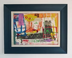 Oil painting by Yugoslav artist Joškin Šiljan in style of Jean-Michel Basquiat