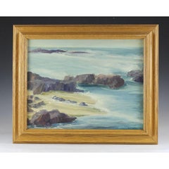 Peinture à l'huile de Jean Mannheim représentant la côte californienne, 1861
