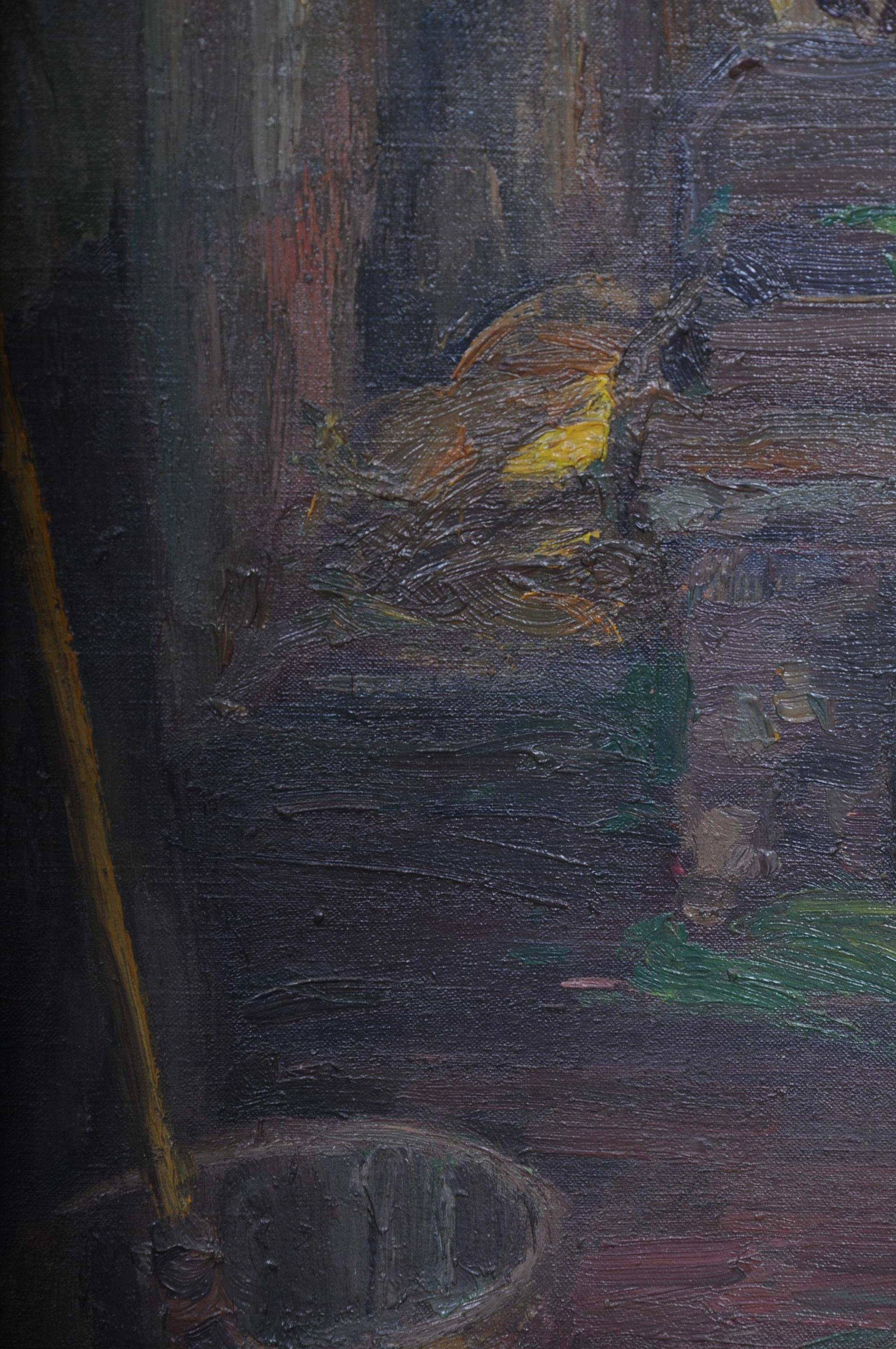 Peinture à l'huile « Cows in the Stall Sign » de Felix Eisengräber, 1920 en vente 7
