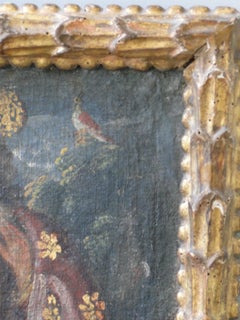 Oil Painting Cuzco School St Felipe 18th Century with 17th Century Frame