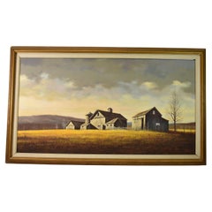 Oil Painting David Merrill Landscape with Barn