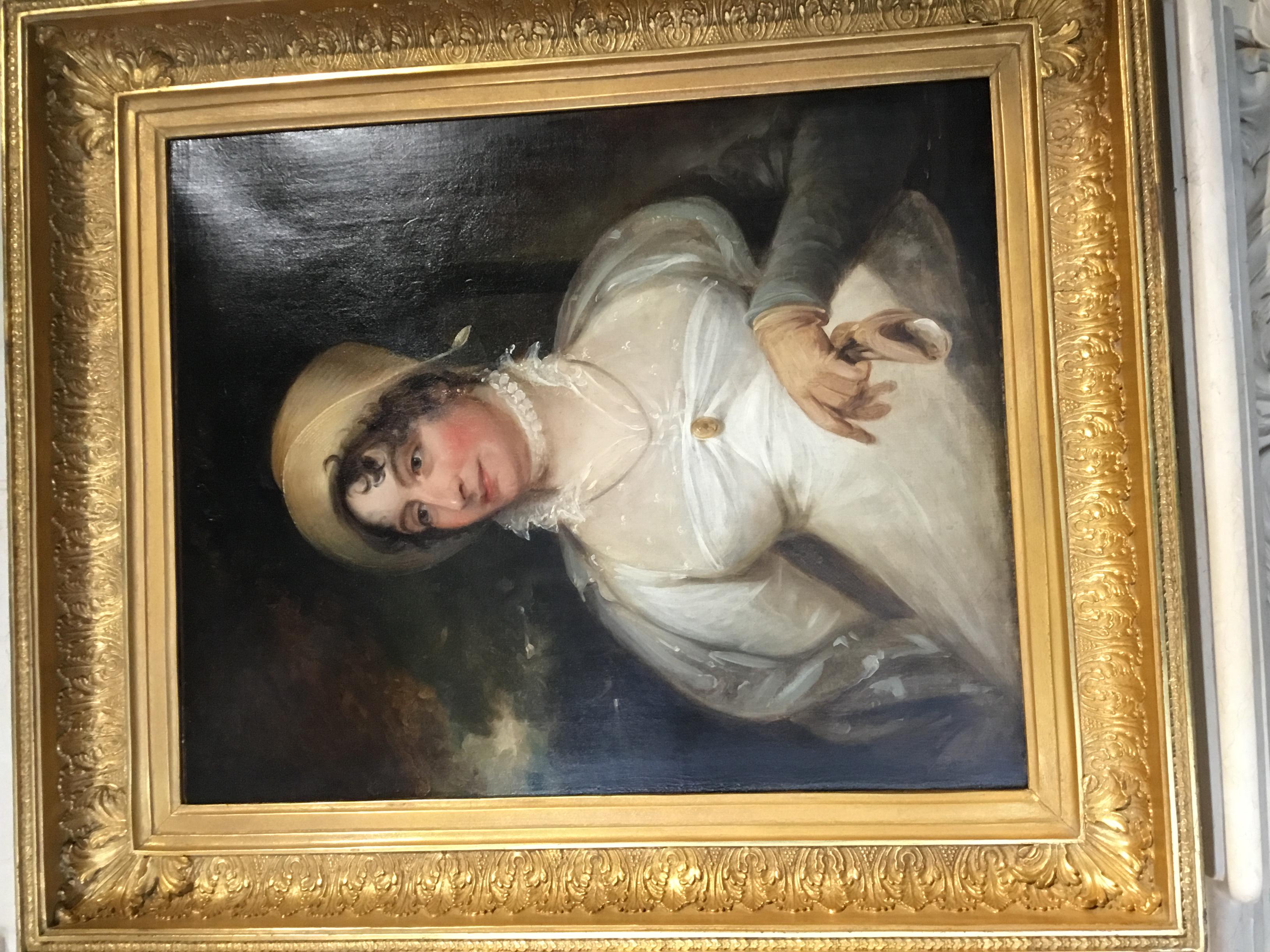 Oil Painting Depiction of Elizabeth Savage circa 1850 English In Good Condition For Sale In Houston, TX
