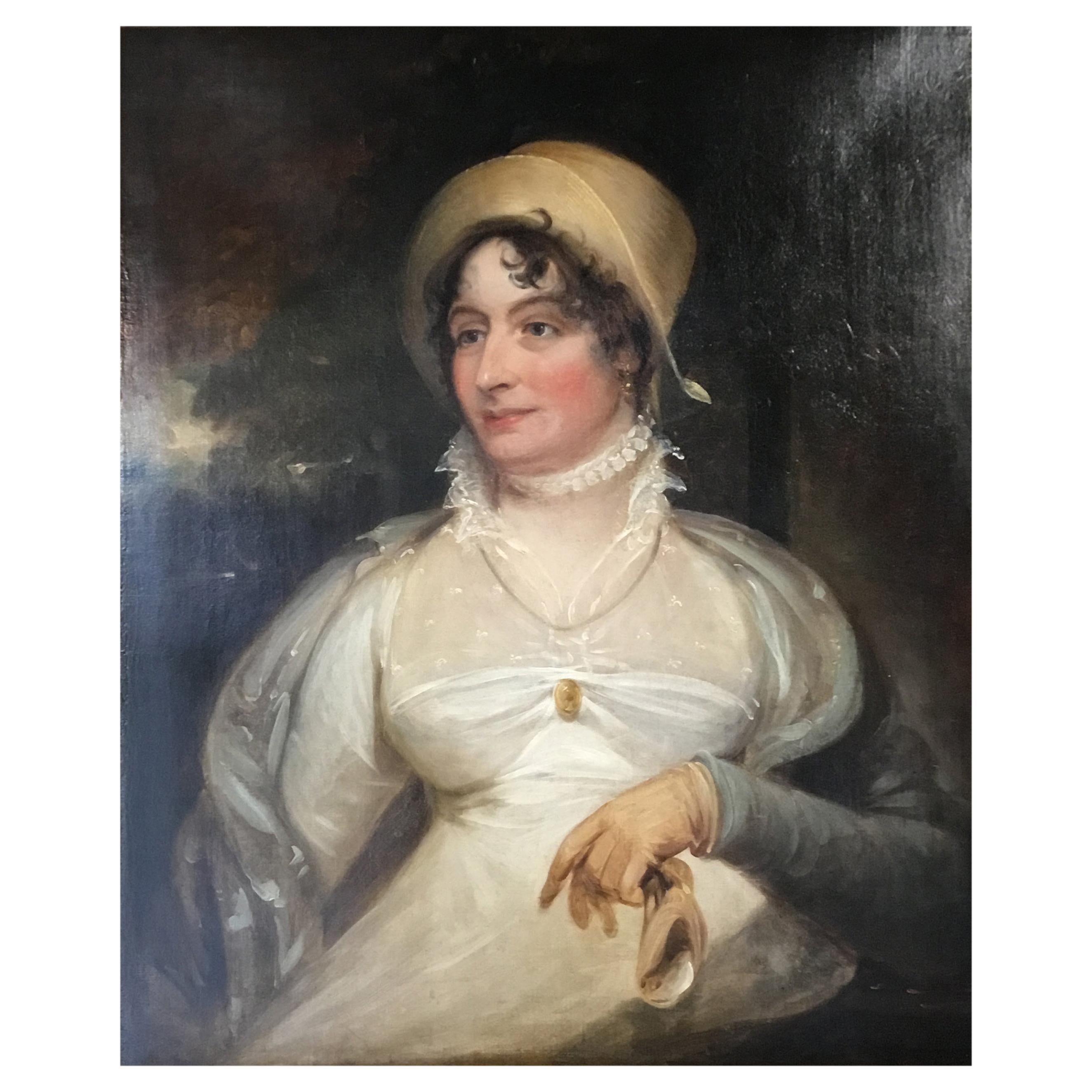 Oil Painting Depiction of Elizabeth Savage circa 1850 English For Sale