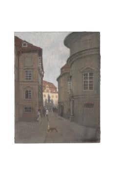 Oil painting "Die letzten Sonnenstrahlen" Rudolf Quittner ca. 1903