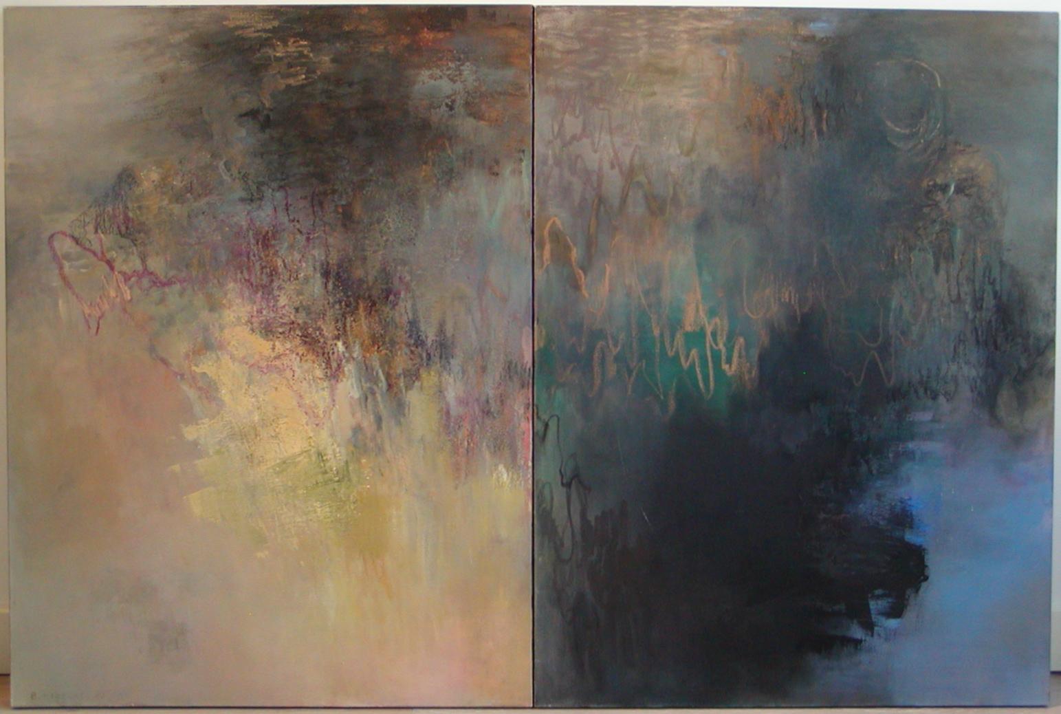 “November Composition”, 1991 by Beatrice Findlay, oil and sand on canvas diptych. Excellent condition.
Measuring: 48 inches high x 72 inches wide. 


Exhibited:
“Introductions ‘92”, The Allrich Gallery, San Francisco.
Sylvia White Contemporary