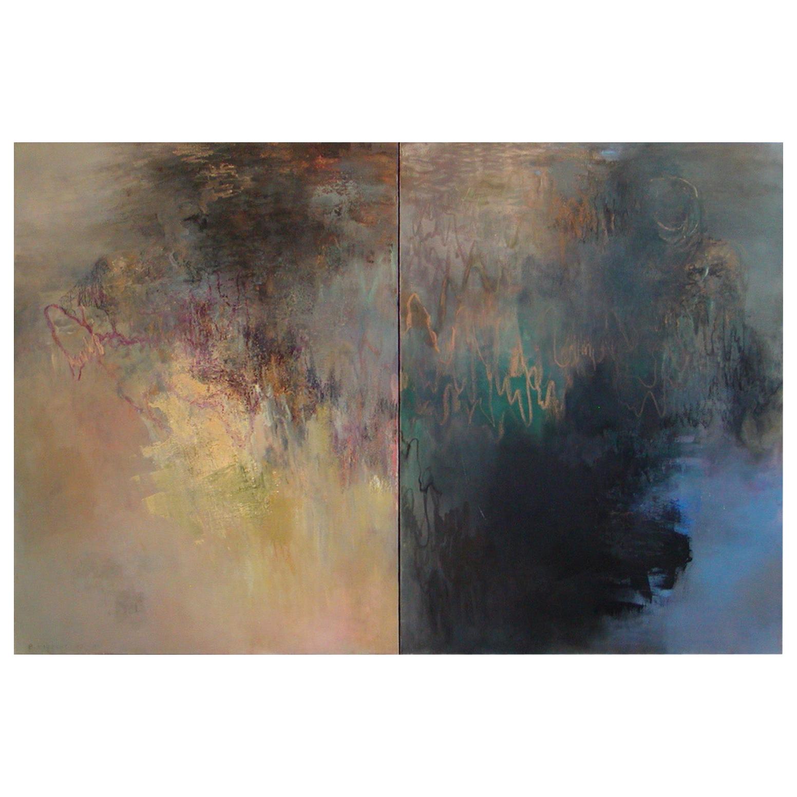 Oil Painting Diptych "November Composition" by Beatrice Findlay, 1991 For Sale