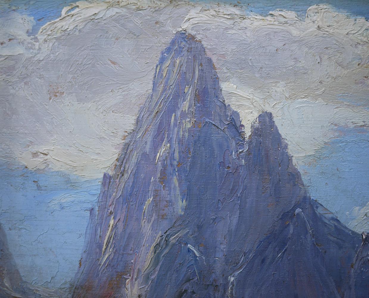 Ölgemälde, Dolomiten, „Monte Tuglia“, Marcelliano Canciani, 1910er Jahre im Angebot 4
