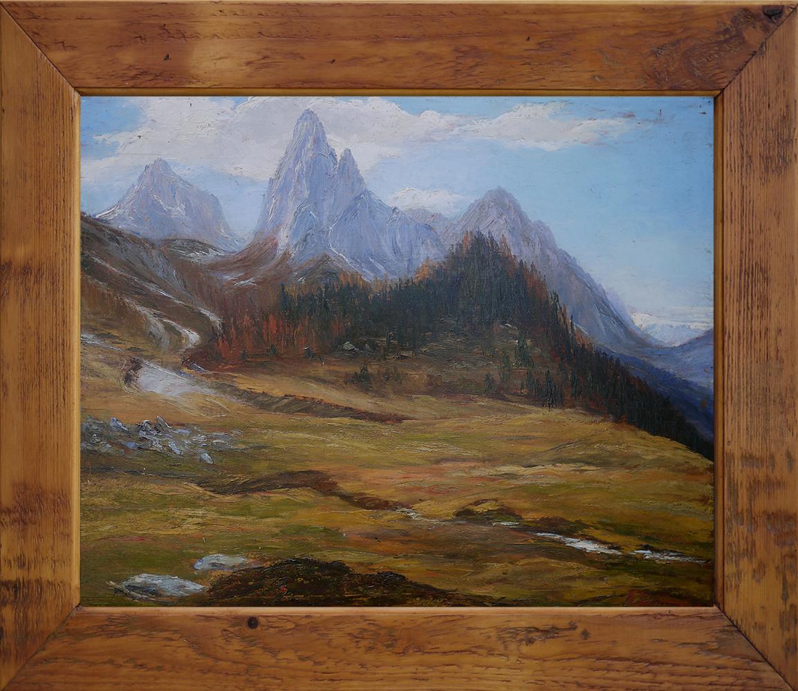 Ölgemälde, Dolomiten, „Monte Tuglia“, Marcelliano Canciani, 1910er Jahre (Italienisch) im Angebot