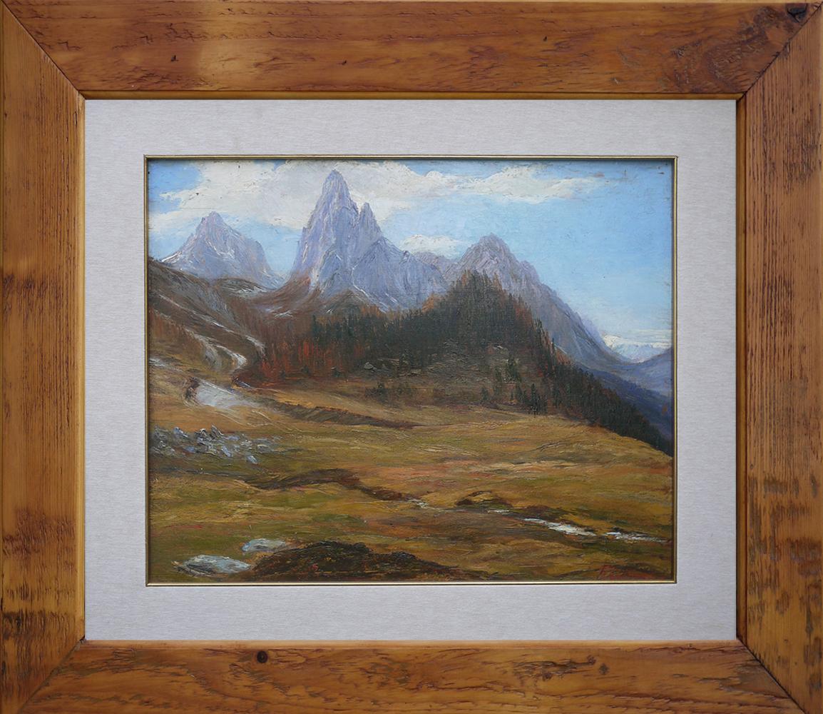 Ölgemälde, Dolomiten, „Monte Tuglia“, Marcelliano Canciani, 1910er Jahre (Geölt) im Angebot