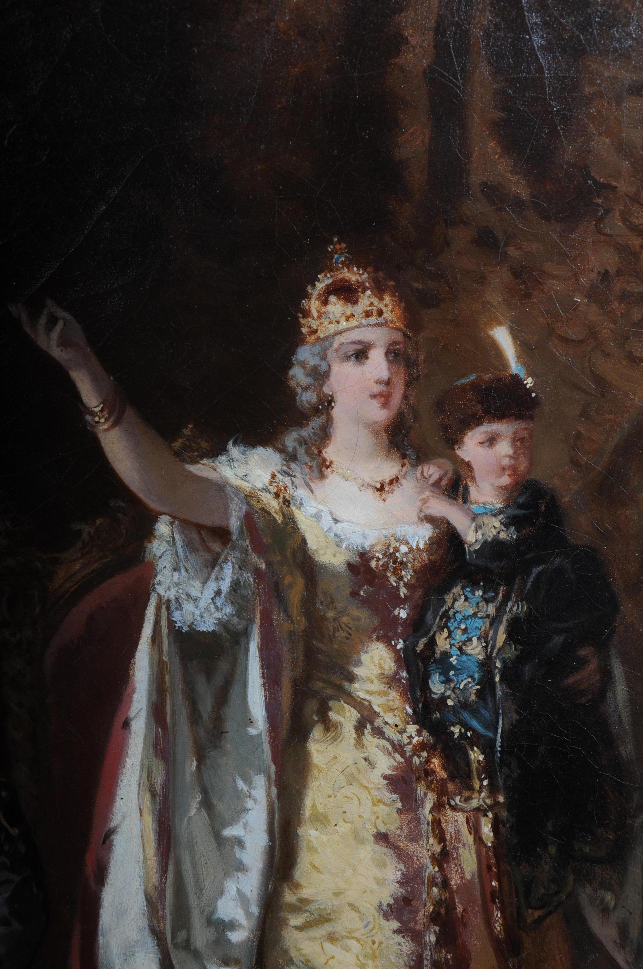 Oil Painting Empress Maria Theresa in Hungary, circa 1860 6