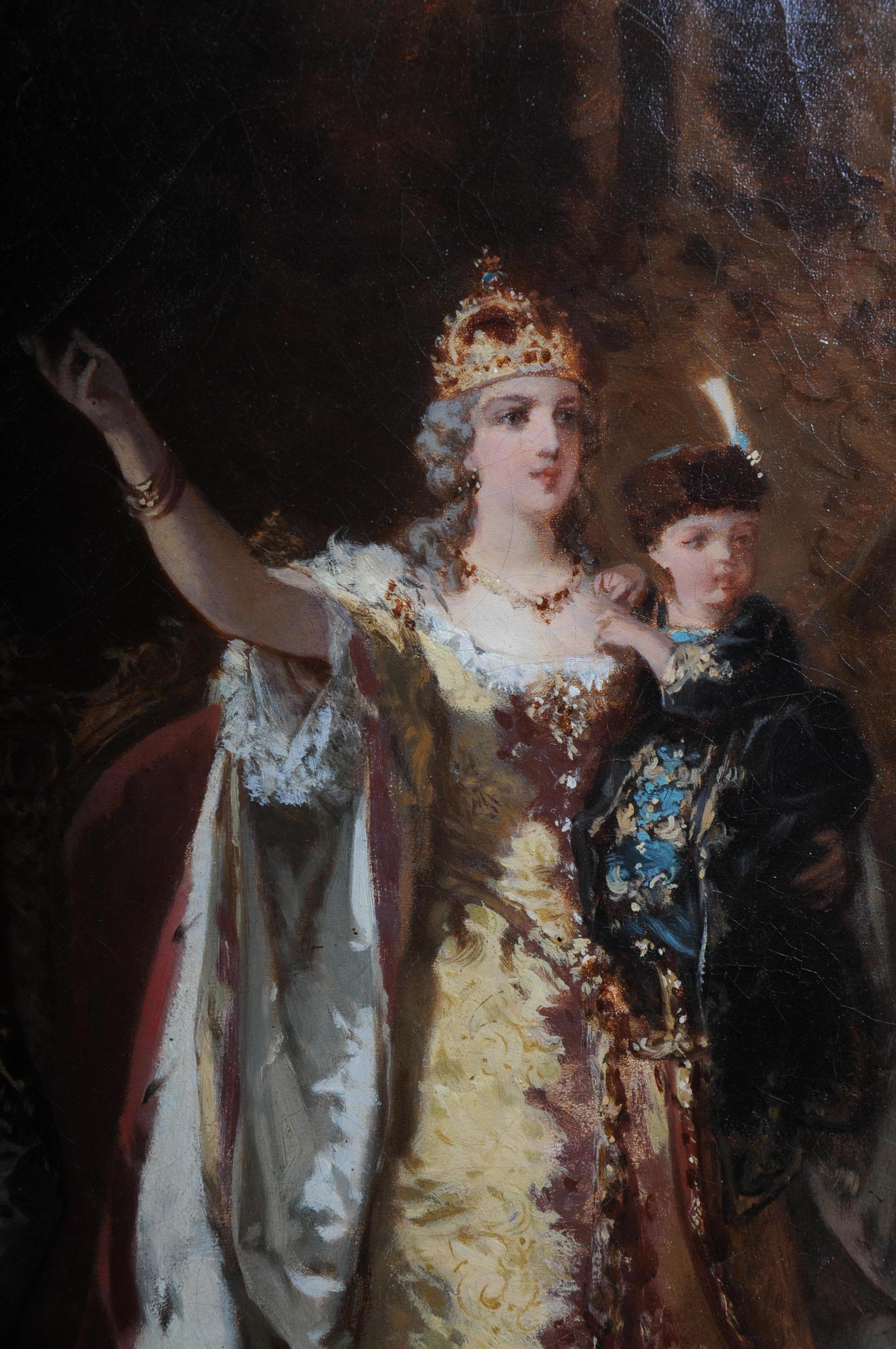 Ölgemälde der Kaiserin Maria Theresa in Ungarn, um 1860 (Leinwand) im Angebot