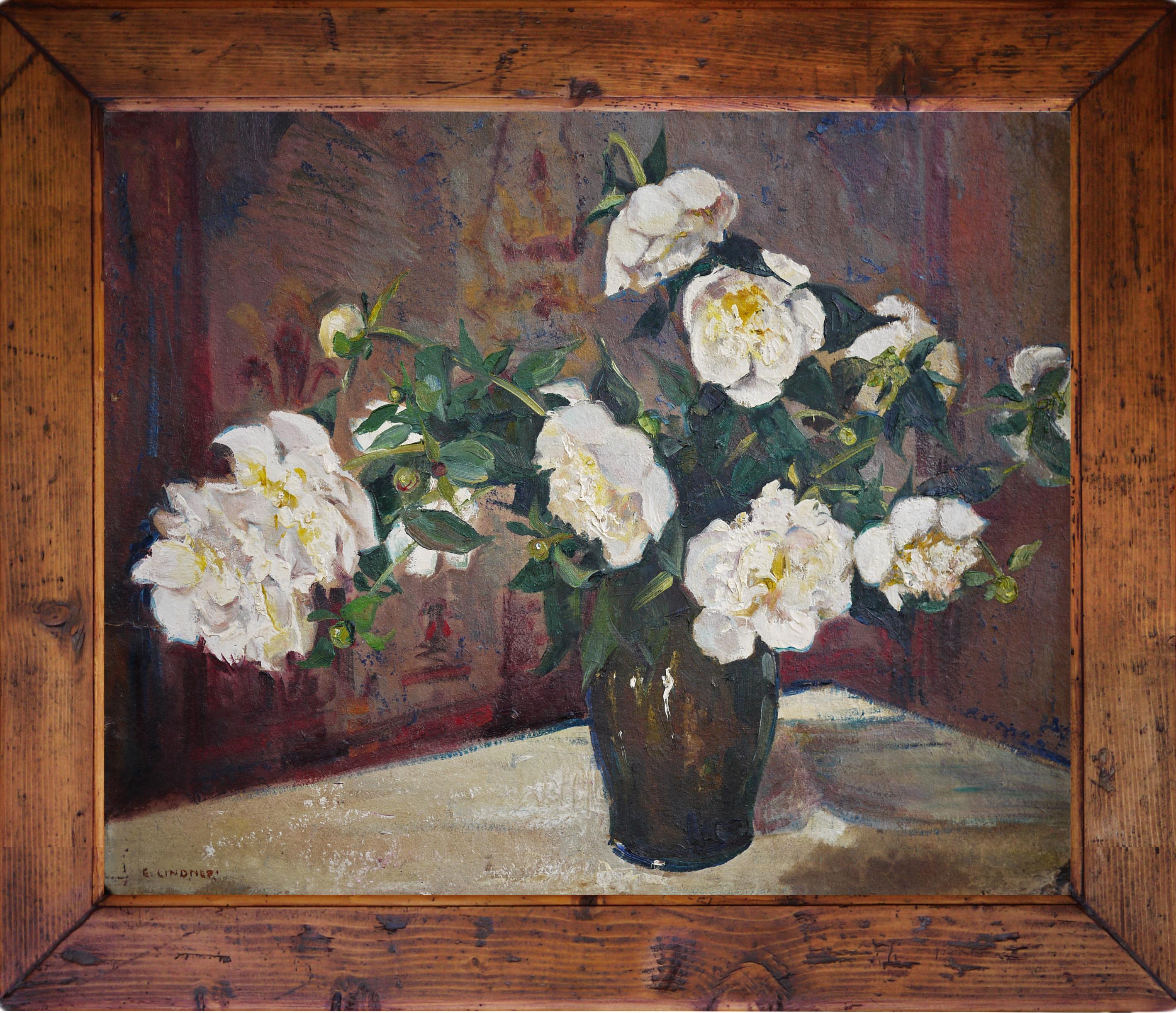 Field Roses – Elsa Sturm-Lindner

70cm x 90cm (dimensions referring to the canvas only), oil on panel – 1950s

Elsa Sturm-Lindner (Dresden 1916 – 1988 Ebenda)

Floral composition characterized by refined volumes of color.

Available with an