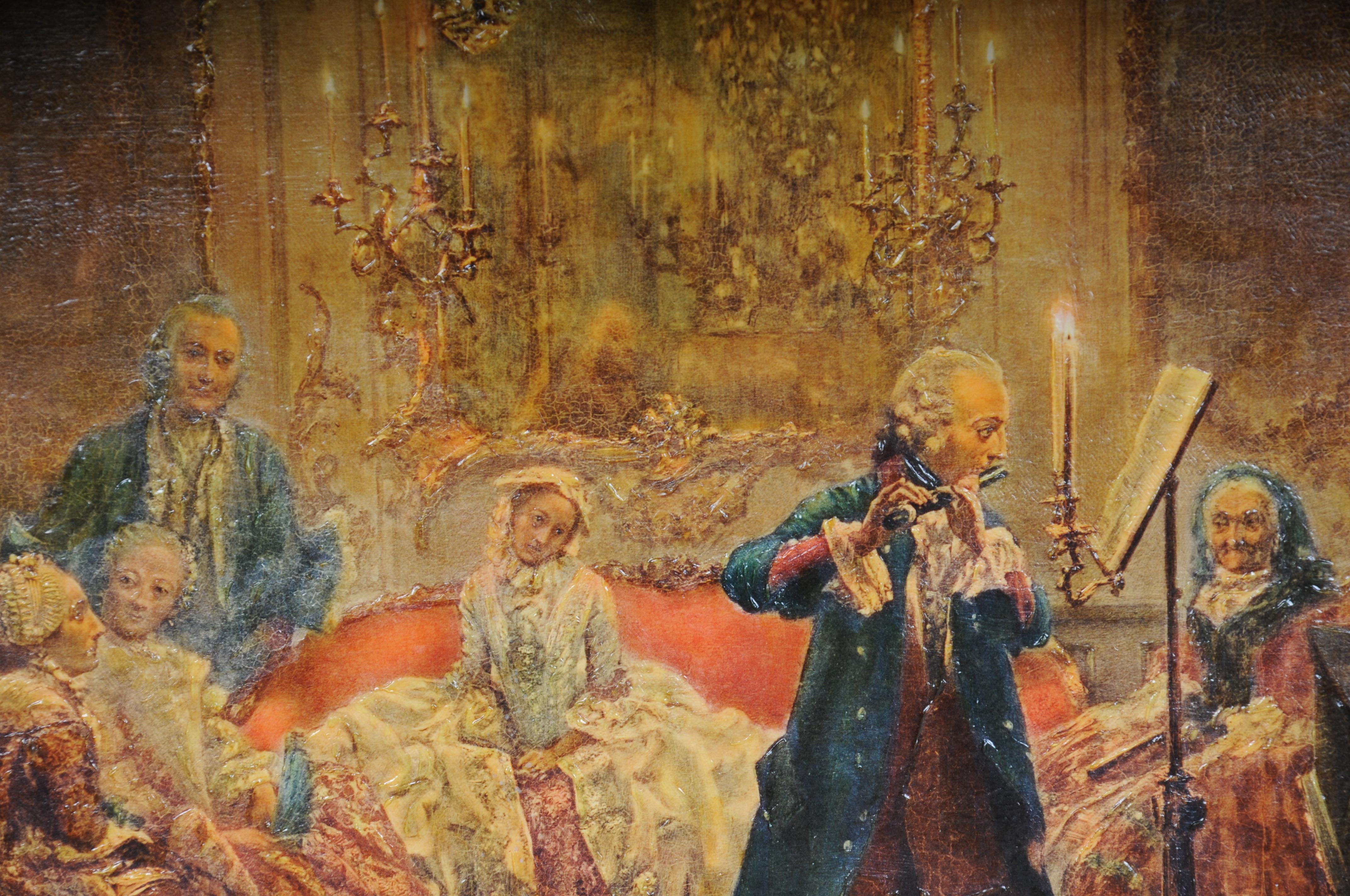 Oil painting Flute Concert with Frederick the Great in Sanssouci after A. Menzel 3