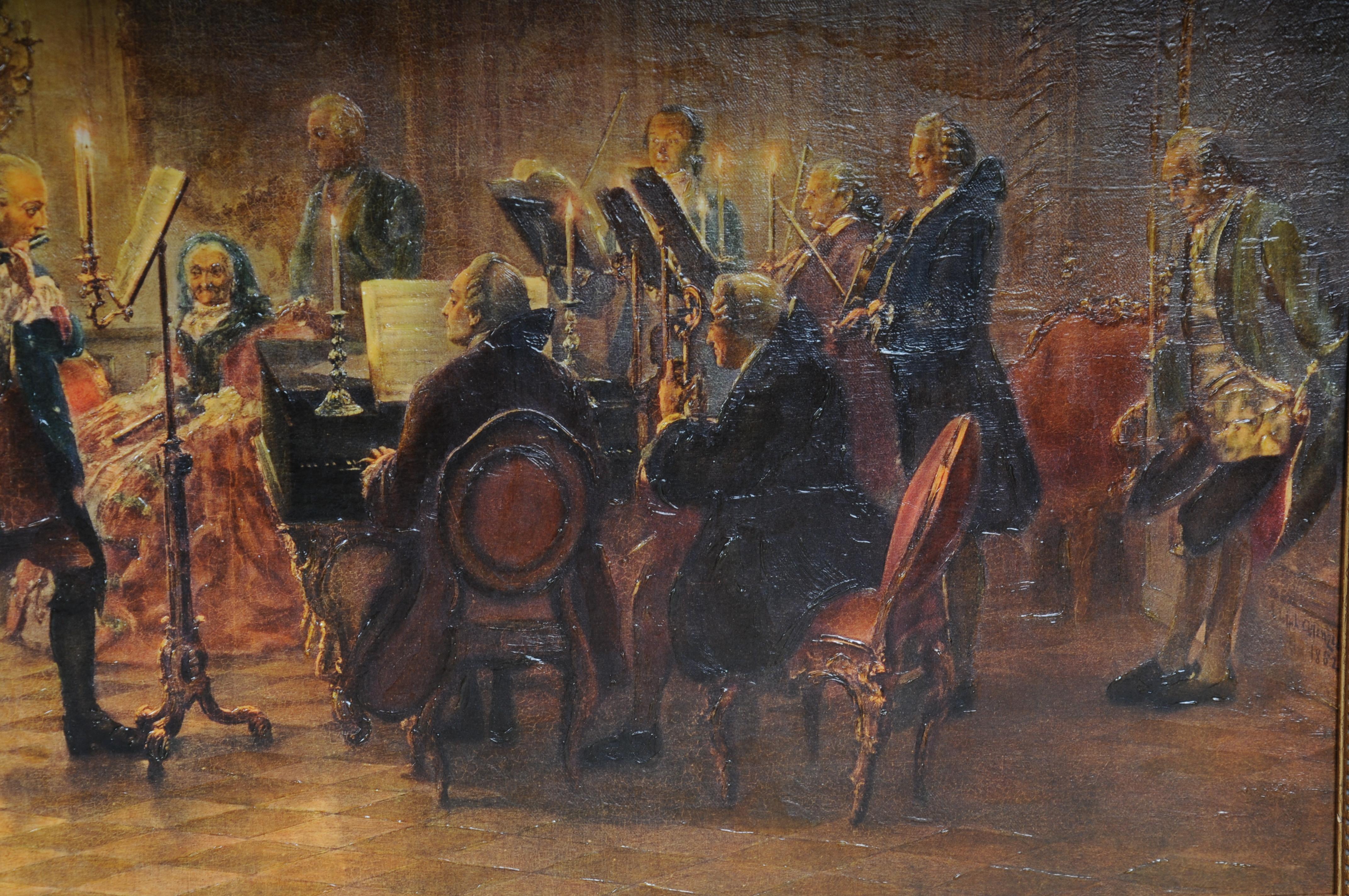 Oil painting Flute Concert with Frederick the Great in Sanssouci after A. Menzel 5