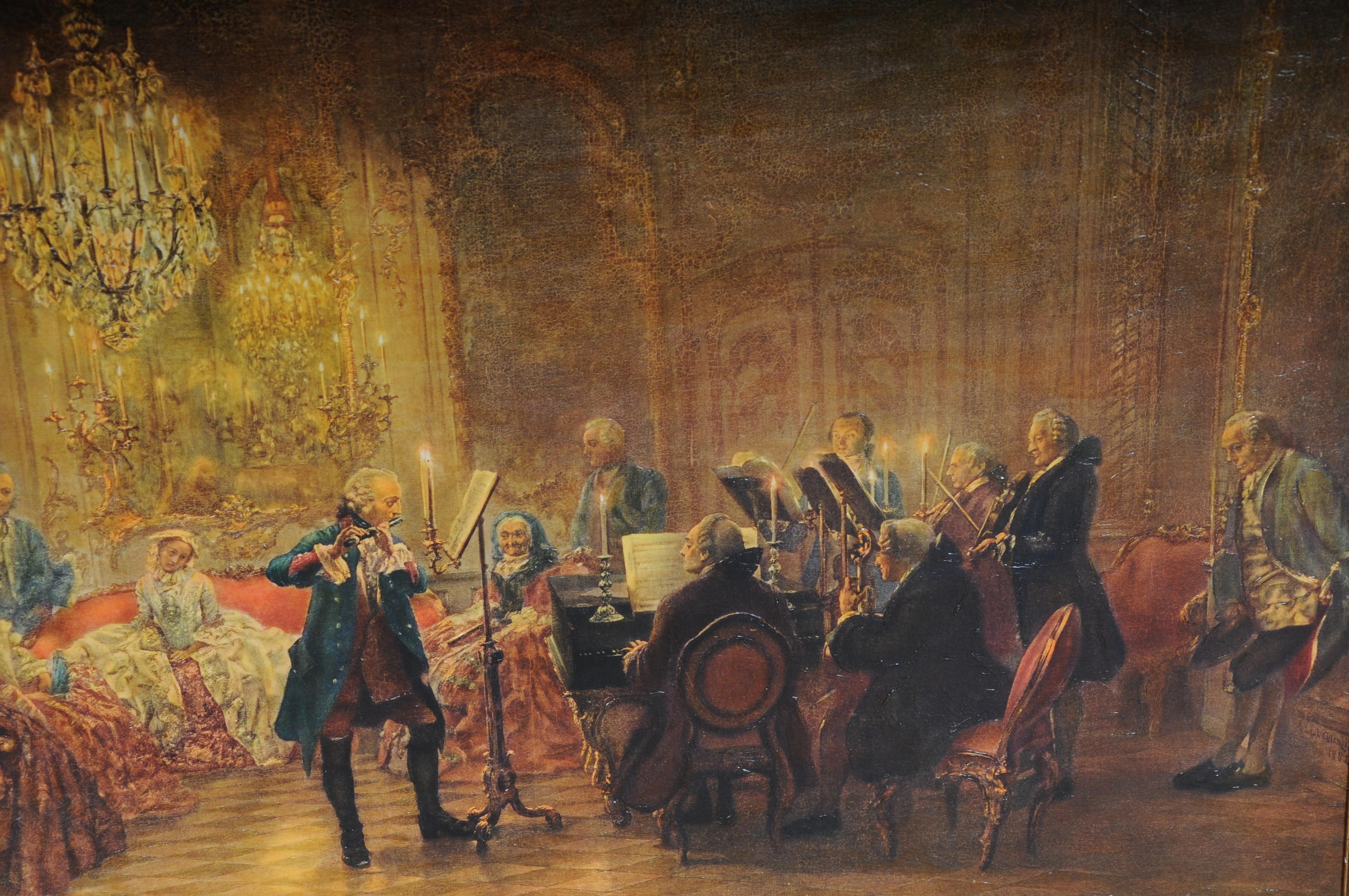 Oil painting Flute Concert with Frederick the Great in Sanssouci after A. Menzel 8