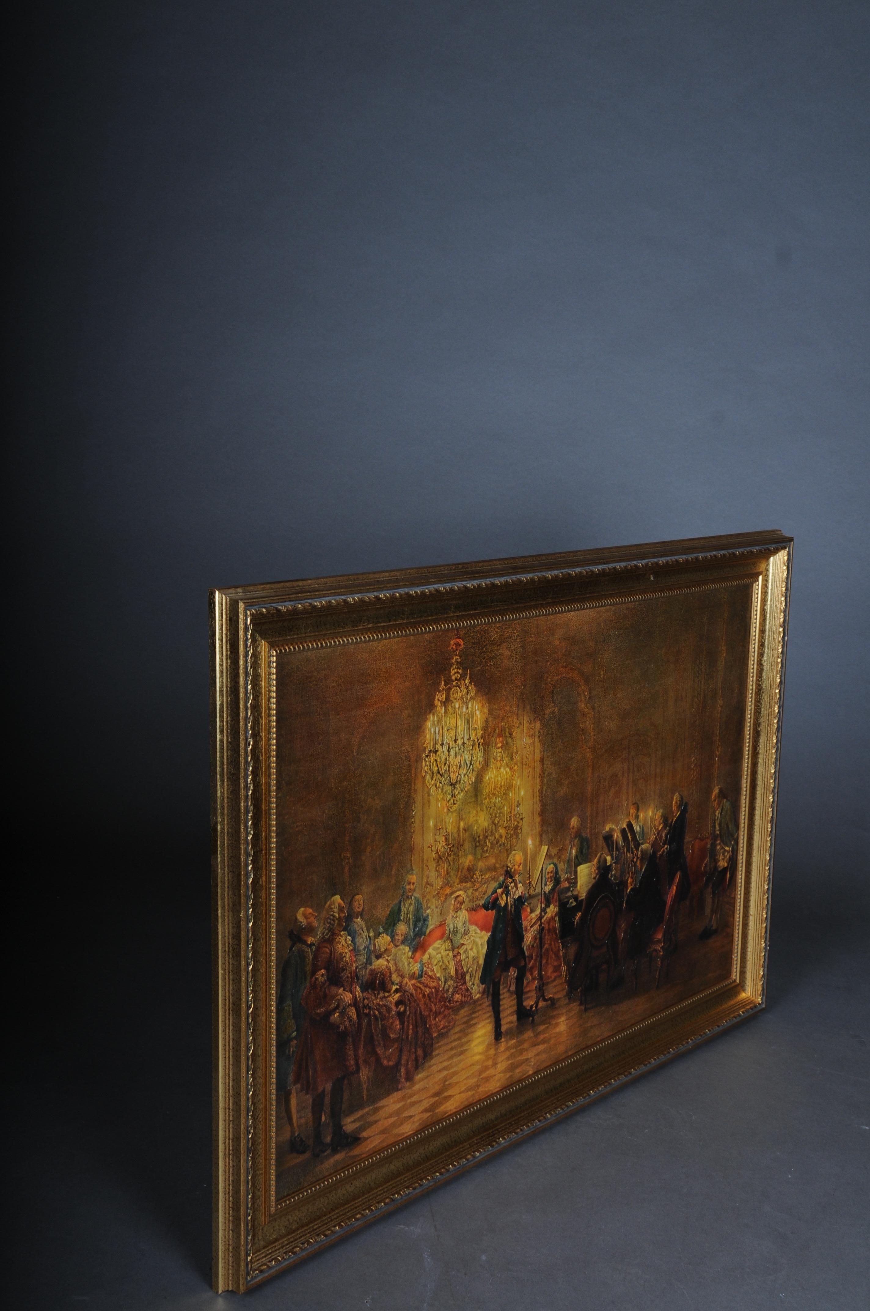 Oil painting Flute Concert with Frederick the Great in Sanssouci after A. Menzel 9