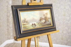 Oil Painting from the Early 20th Century, Winter Rural Landscape