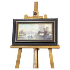Oil Painting from the Early 20th Century, Winter Rural Landscape