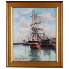 Oil Painting, Harbor View by Marie-Auguste Flameng