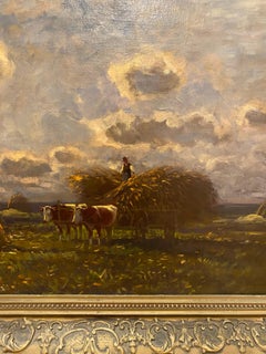 Peinture à l'huile Harvest de Ferenc OLGYAY (1872 - 1939), impressionniste hongrois