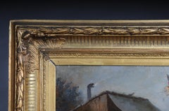 Oil Painting Ice Skating of a Princess, Germany, 19th Century