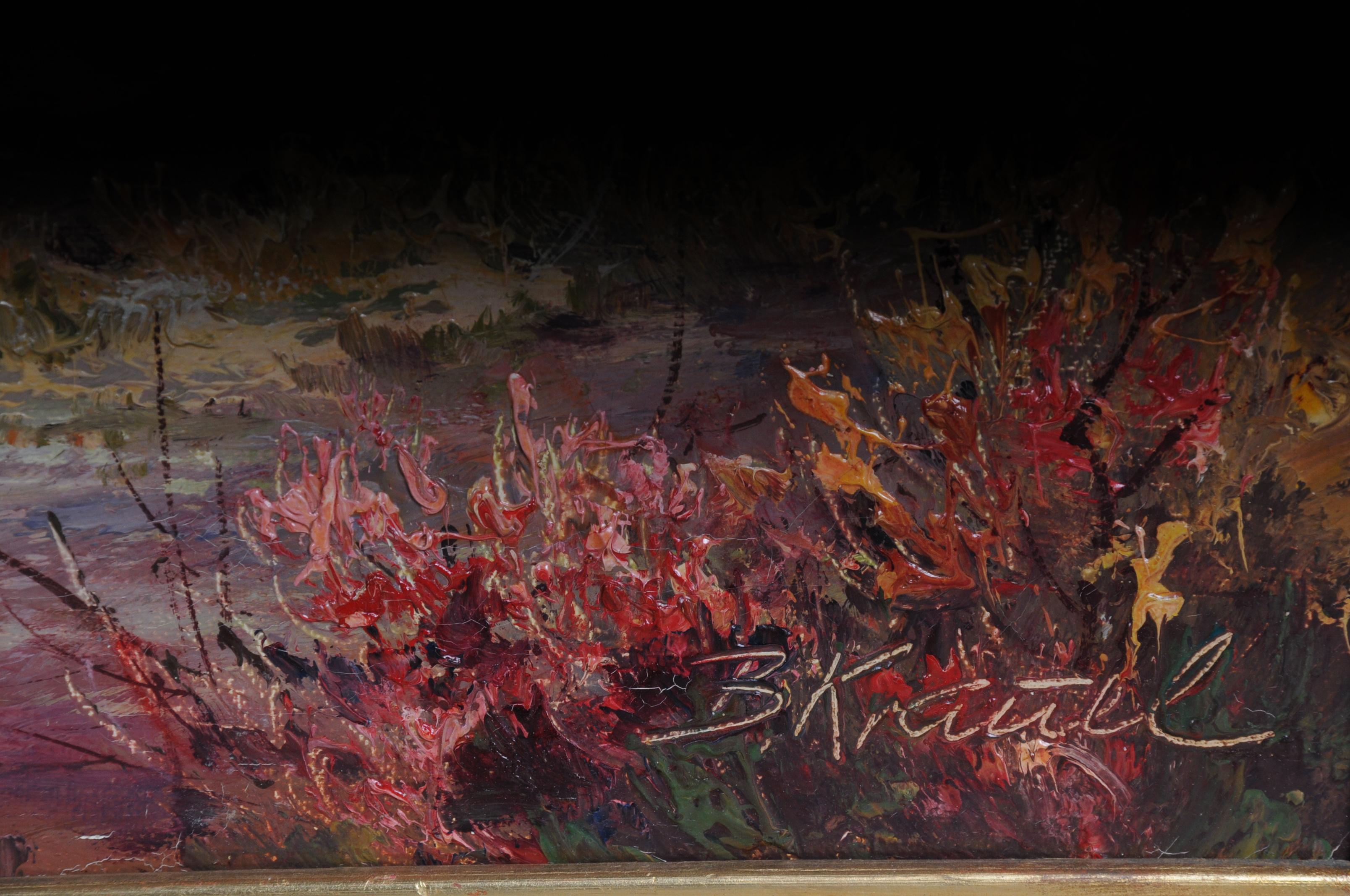 Oil Painting Idyllic Autumn Landscape Signed, 20th Century 5