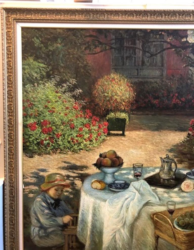 Mid-Century Modern Oil Painting in a Style of Claude Monet