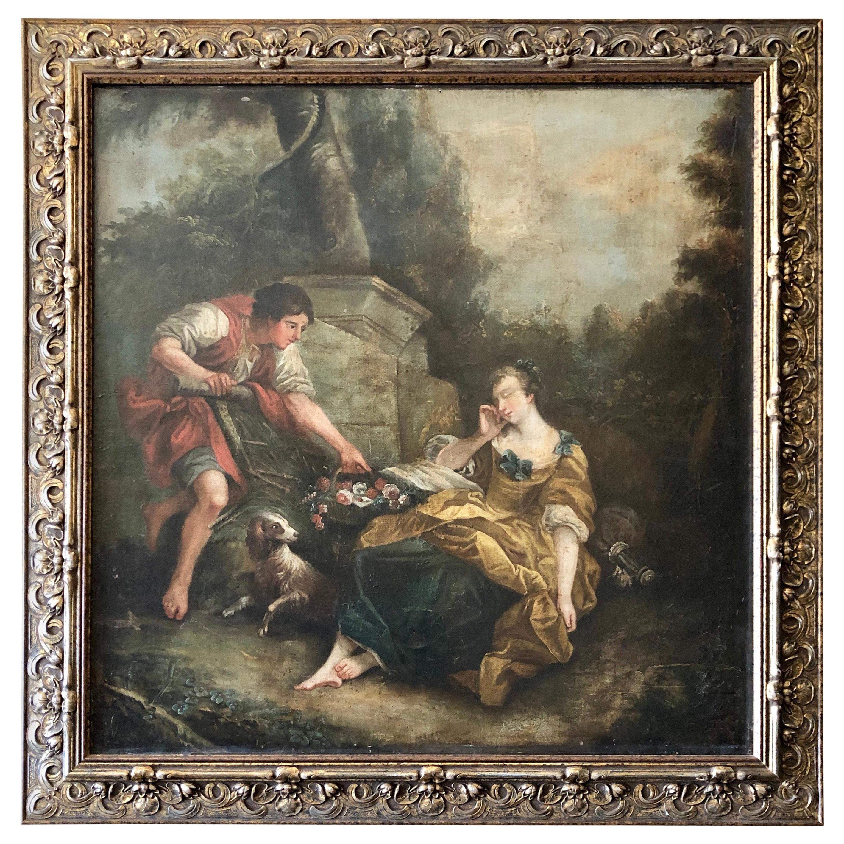 Oil Painting in the Style of Francois Boucher For Sale