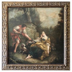 Antique Oil Painting in the Style of Francois Boucher