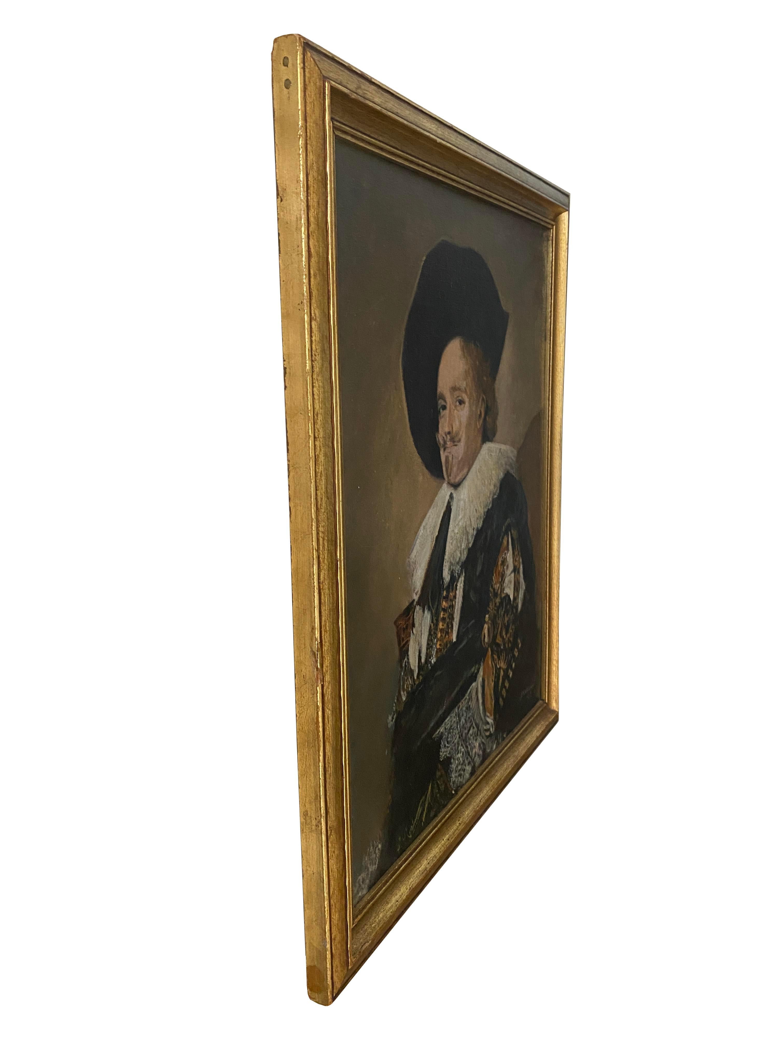Oil Painting Inspired by The Laughing Cavalier For Sale 5