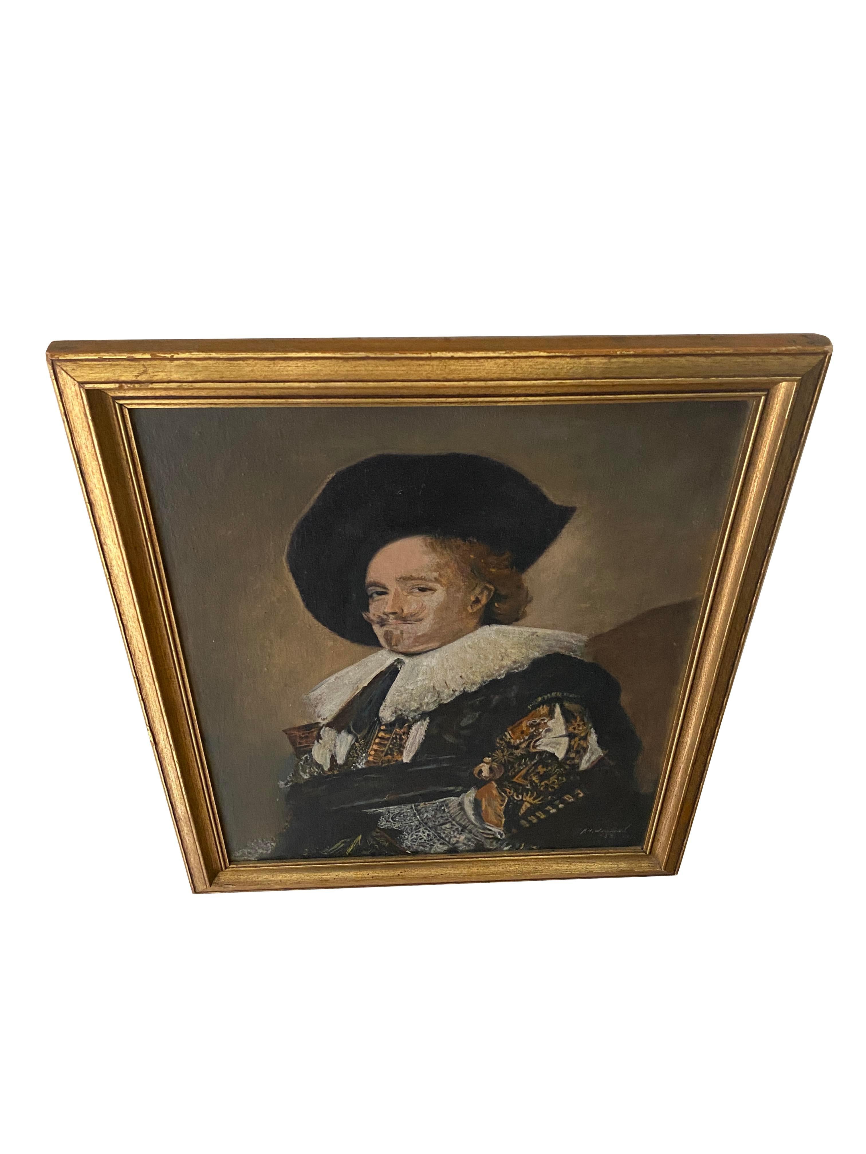 Oil Painting Inspired by The Laughing Cavalier For Sale 3