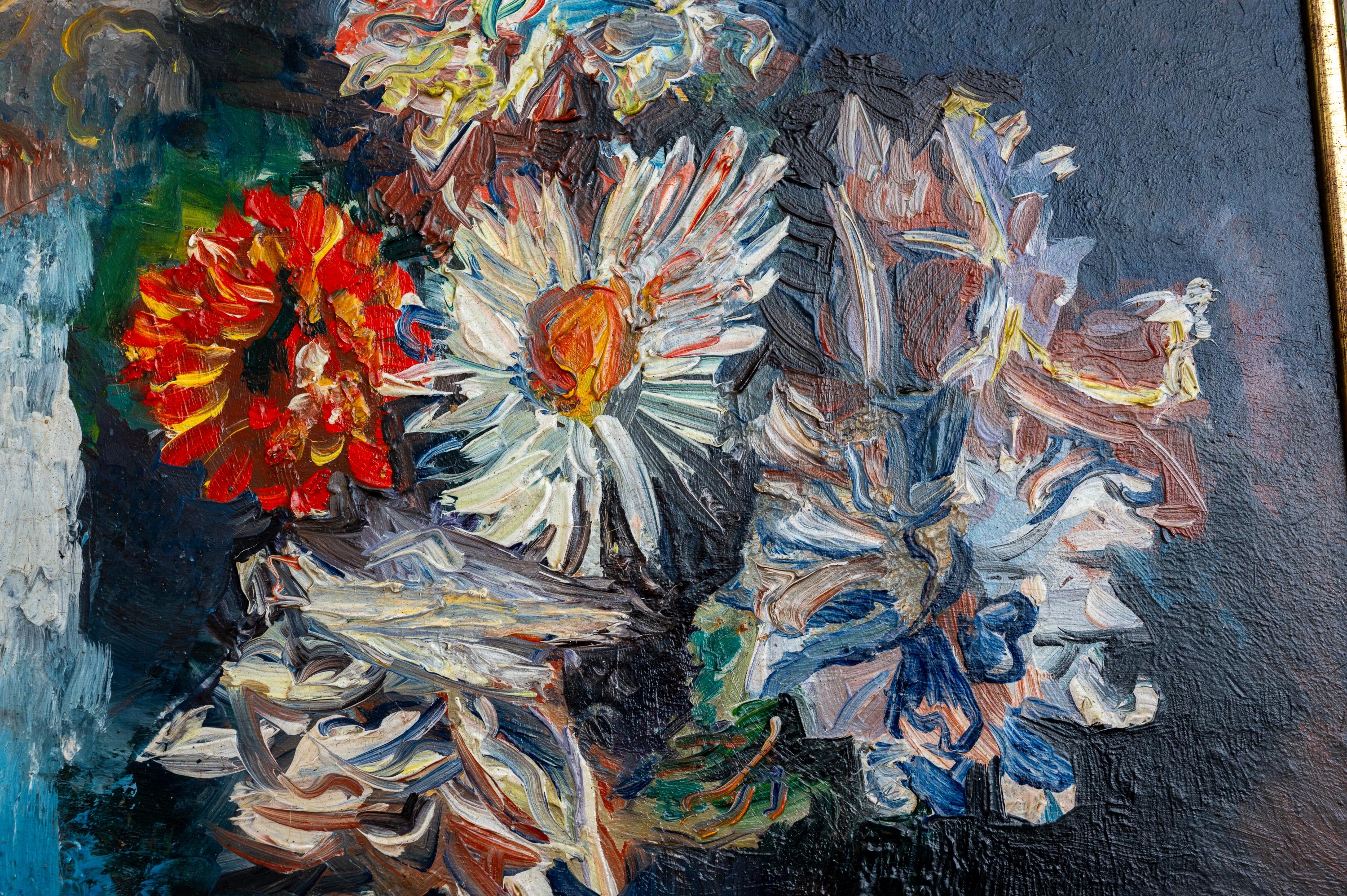 Espressionista Pittura a olio Jean Dufy Natura morta con bouquet di fiori 1927 firmato francese in vendita