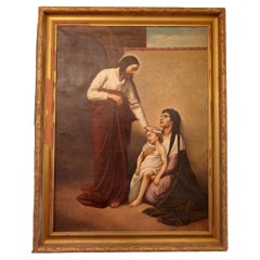 Large Oil Painting, "Jesus Heals the Sick Child" After Gabriel Cornelius V Max