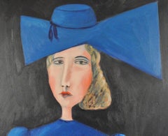 Oil Painting, Lady in Blue, by Benjamin Levy